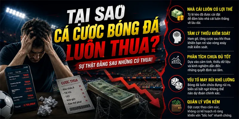 tại sao cá cược bóng đá luôn thua